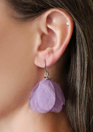 Flower Flutters Earring Purple - LE294