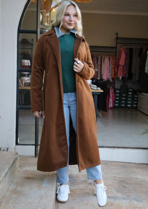 Jane Coat Maxi Chocolate
