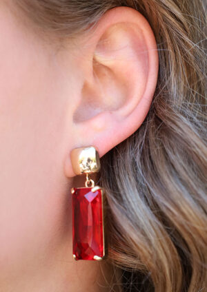 Night Out Red Crystal Earrings -BR52