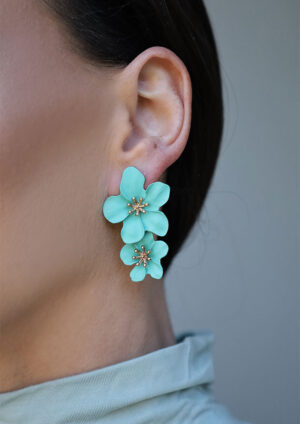 Plumeria Aqua Earrings - LE165