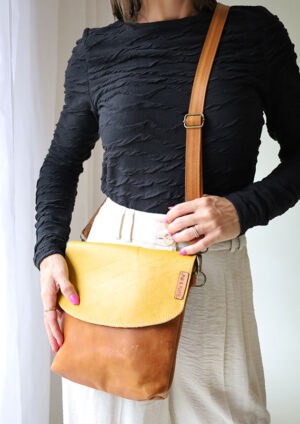 Large Toffee Bag Yellow Flap LF04