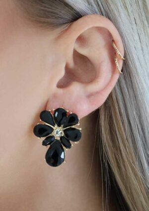 Fabulous Black Petal Earrings - BR18