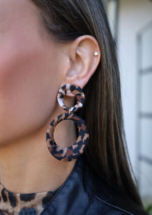 Sheba Dark Leopard Sunset Earrings - LE036