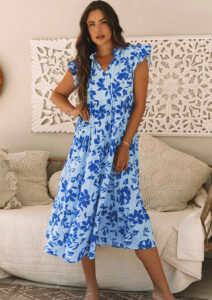 Blue Floral Maxi Dress