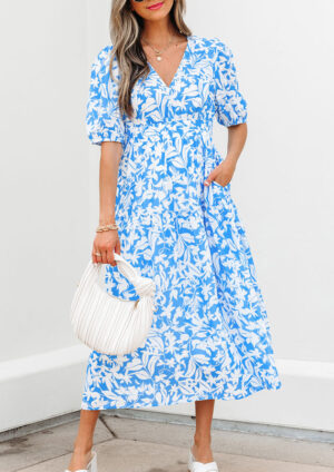 Skydancer Floral Puff Sleeve Maxi Dress