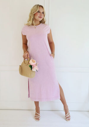 Strolling Beach Washed Pink Maxi Dress
