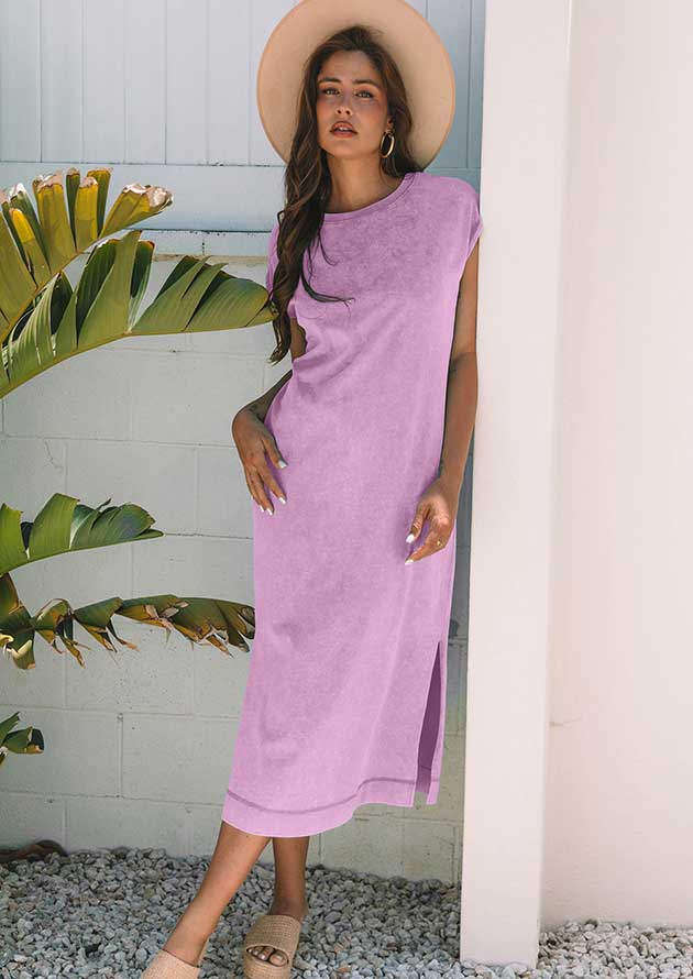 Strolling Beach Washed Pink Maxi Dress - Image 4
