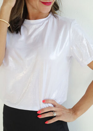 Akili Silver Metallic T Shirt