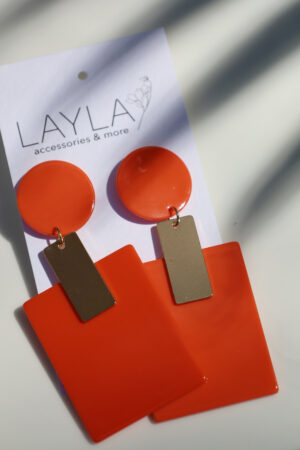 Mora Glitter Orange Earrings - TE13