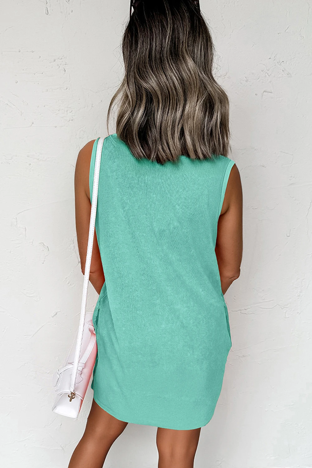 Sunset Stroll Wash with Pockets Green Short Dress - Image 2