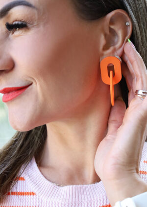 Twisted Orange Earrings - TE31