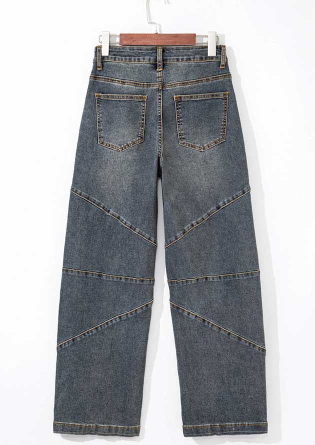 Bluestone Exposed Stitching Straight Leg Blue Jeans - Image 2