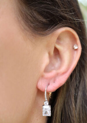 Dazzling Diamond Drop Gold Earrings - BR187