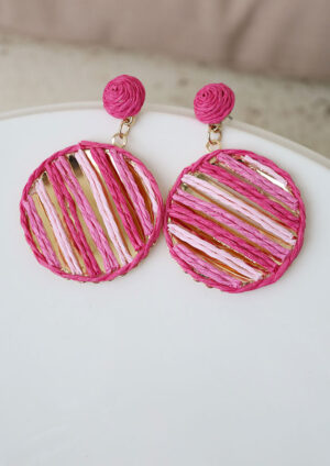 Layla Circle Weave Earrings Purple - LM024