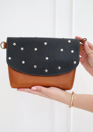 Medium Toffee Bag Starlight Black Flap LF26