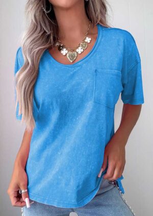 Piccola Cotton Mineral Wash Blue T-Shirt