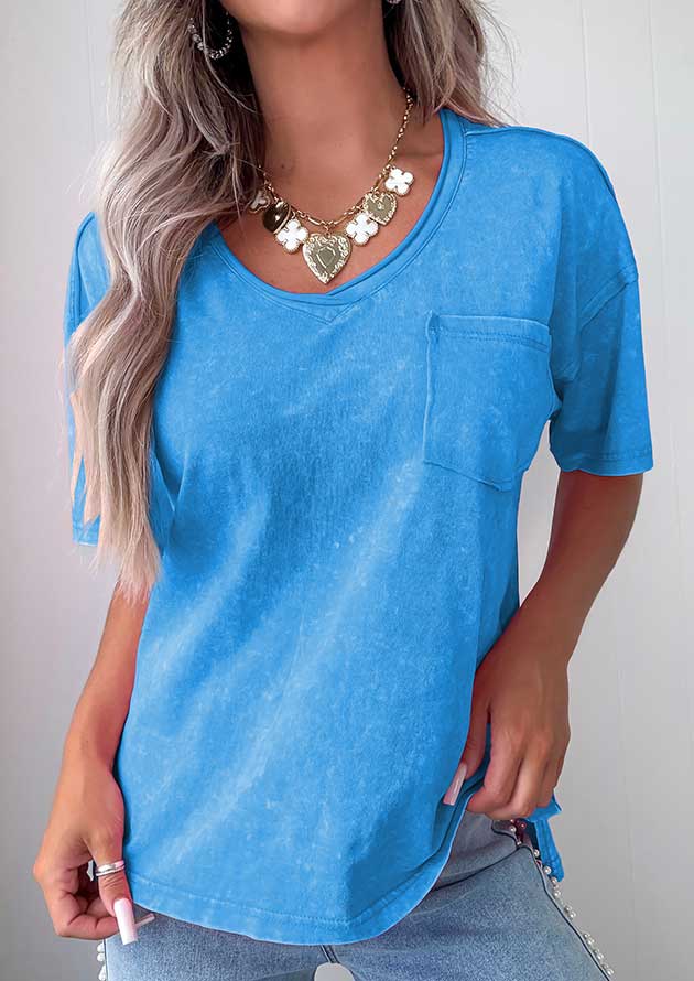 Piccola Cotton Mineral Wash Blue T-Shirt