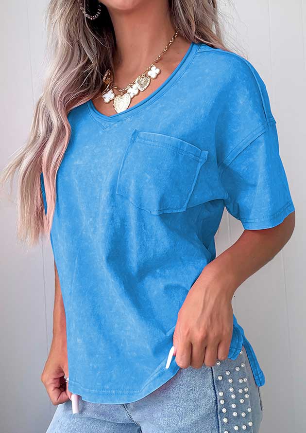 Piccola Cotton Mineral Wash Blue T-Shirt - Image 2