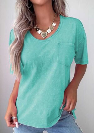 Piccola Cotton Mineral Wash Green T-Shirt