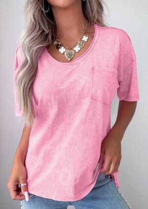 Piccola Cotton Mineral Wash Pink T-Shirt
