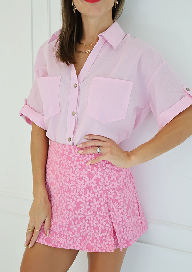 Rome Button Down Pink Shirt - Image 2