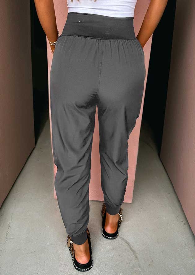Marnie High Waist Pocketed Cargo Grey Pants - Image 2