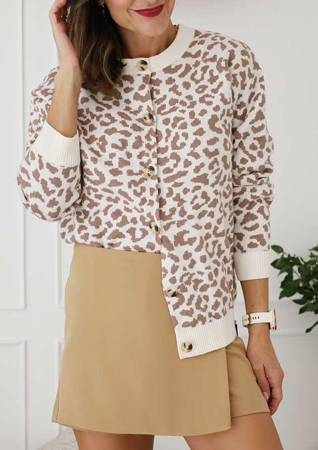 Nguni Drop Shoulder Chunky Knitted Khaki Leopard Sweater - Image 4