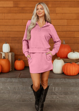 Slovak Half Zip Sporty Pink Co-Ord Set