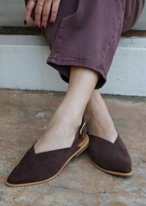 CL36 Harper Slingback Cocao Suede Mule