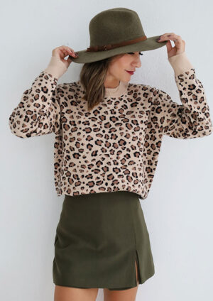 Meryl Leopard Dolman Sleeve Sweater