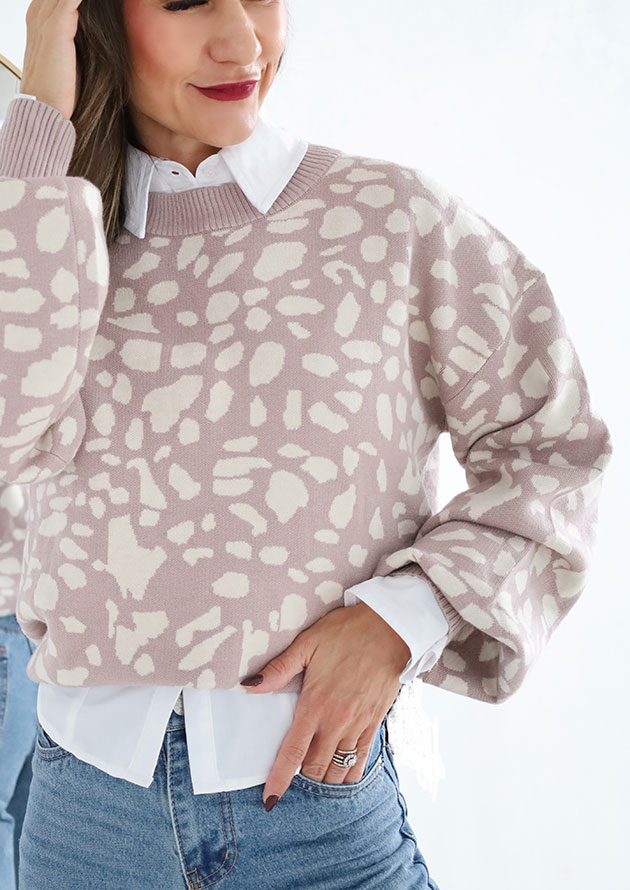 Sleeping Leopard Drop Shoulder Sweater - Image 3