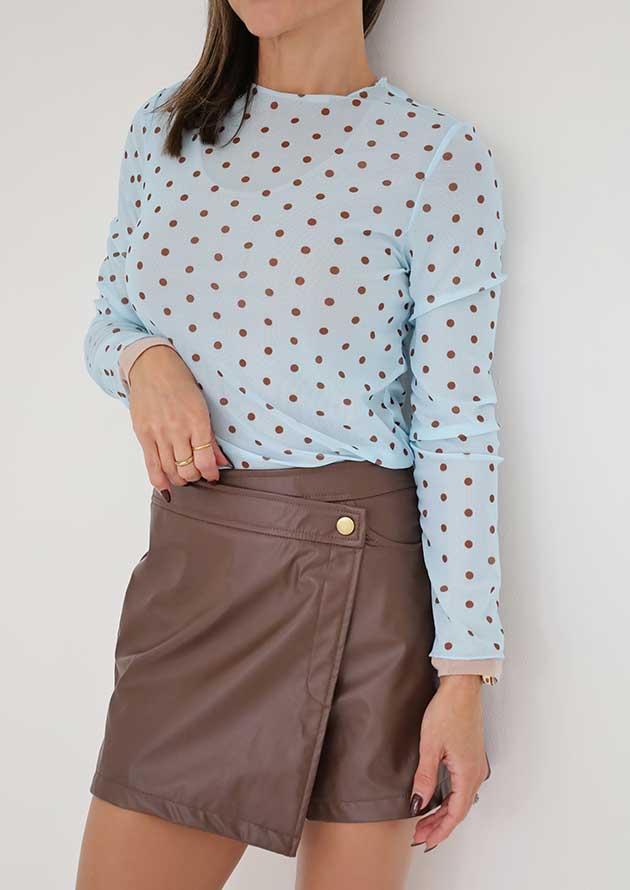Amazon Leather Button Brown Skort - Image 5