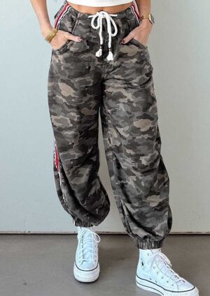 Battalion Striped Side Panel Green Camouflage Pants