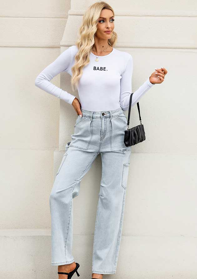 Hartland Pocketed Shift Sky Blue Jeans - Image 5