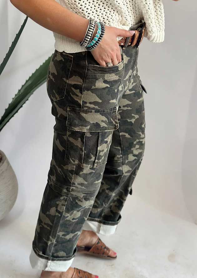 Hoedspruit Camouflage Pockets Denim Pants - Image 2