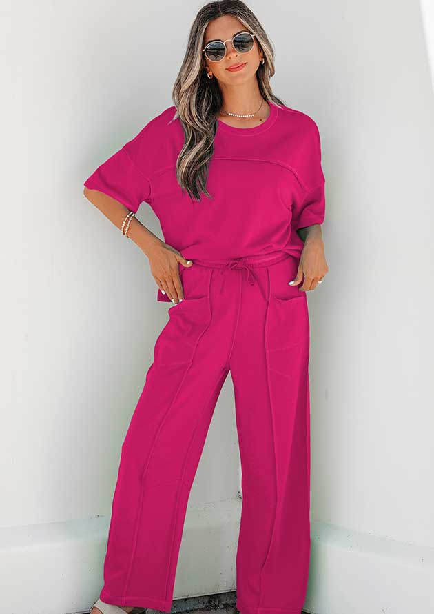Windsor Barrel Drop Shoulder Pink Co-Ord Set