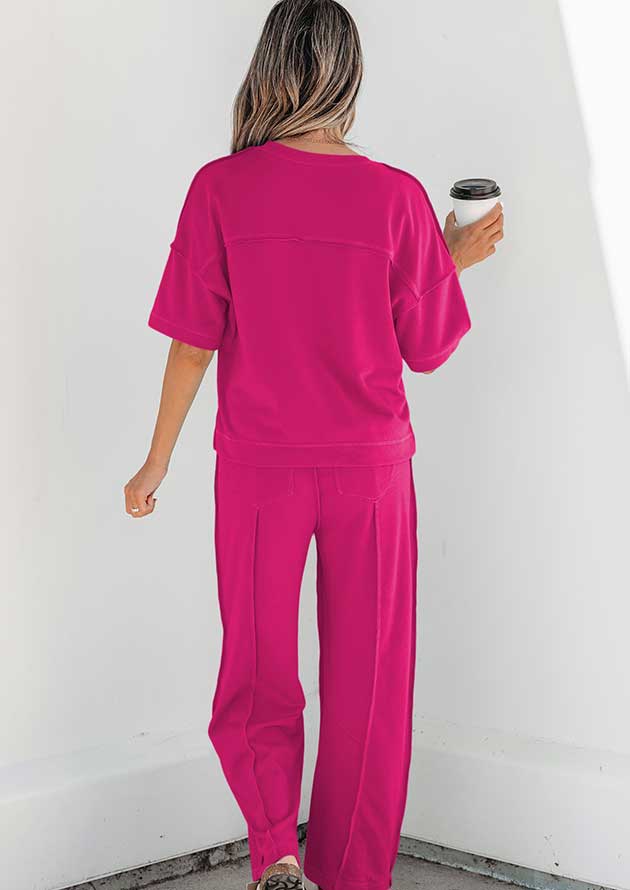 Windsor Barrel Drop Shoulder Pink Co-Ord Set - Image 2