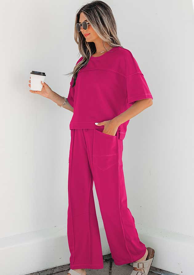 Windsor Barrel Drop Shoulder Pink Co-Ord Set - Image 3