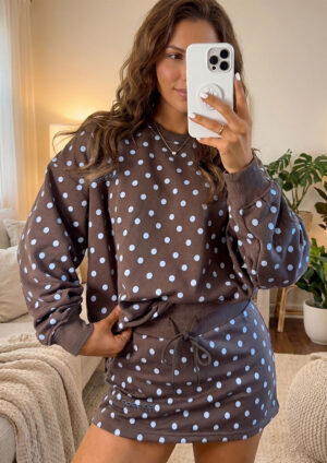 Autumn Polka Long Sleeve Top and Skort Co-Ord Set