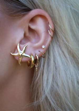 Coastal Gold Starfish Earrings - LM057