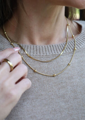 Dainty Bubble Chain Gold Necklace - LNK42
