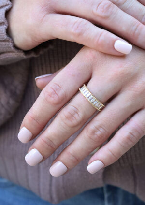 Dynasty Rectangle Diamond Gold Ring - LRG128
