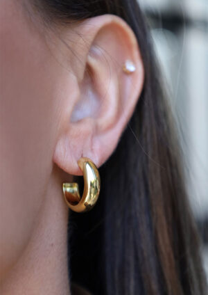 Golden Edge Gold Hoops Earrings - LM059