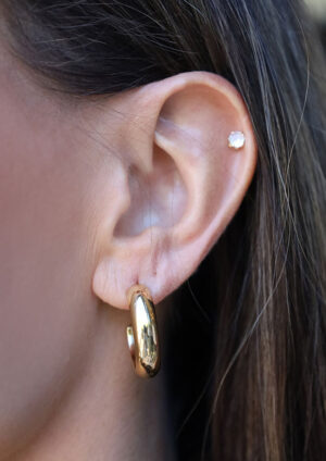 Hinge Gold Hoops Earrings - LM063