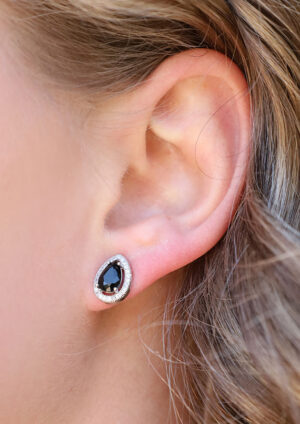 Mini Diamonte Teardrop Earrings - BR194