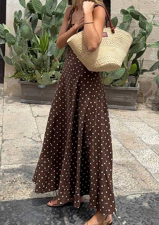 Nikolai Square Neck Polka Dot Maxi Dress - Image 3