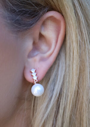 Rose Radiance Pearl Rose Gold Earrings - BR208