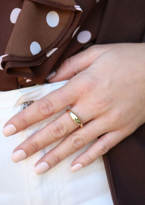 Smooth Curve Gold Ring - LRG132