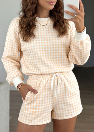 Sunbeam Plaid Pullover and Shorts Yellow Co-Ord Set
