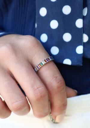 The Prism Rectangle Silver Ring - LRG124